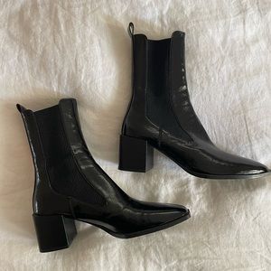 Zara patent leather Chelsea boot